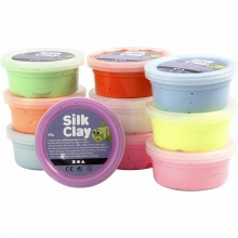 Silk Clay Mixade färger - Basic 2 - 10 st burkar á 40 gr