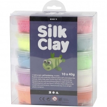 Silk Clay Mixade färger Basic 2 10 st burkar á 40 gr Lera