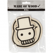 Dekorationsfigur trä Smältande snögubbe 11,5 cm Dekorationsföremål Julpyssel