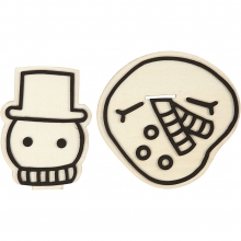 Dekorationsfigur trä Smältande snögubbe 11,5 cm Dekorationsföremål Julpyssel