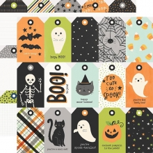 Paper Pack Simple Stories Spooky Nights 12x12 Tum Halloweenpyssel Höstpyssel