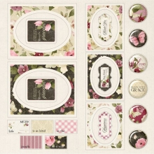 Paper Pad Die Cuts Crafters Companion Bloom with Grace 12x12 Tum Papperspack Pack 12