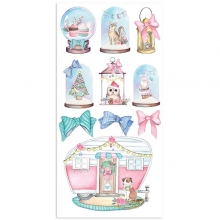 Paper Pack 10 ark Stamperia Christmas Rose 6x12 Tum Julpyssel Papper
