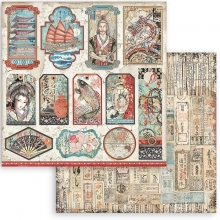 Paper Pad Stamperia Sir Vagabond in Japan 8x8 Tum Pappersblock 4 8
