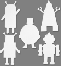 Pappersfigurer Robot H: 22,5-24 cm B: 15-16 16 st