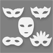 Kartongmasker H: 15-22 cm vit 192st Masker