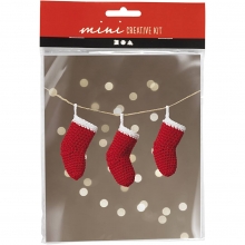 Mini DIY Kit - Virka Små Julstrumpor - Julpyssel