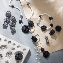 DIY Kit Smycken - Rosor i Lera - Svart och Vit