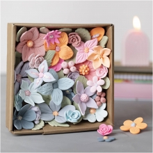 DIY Pysselkit - Blommor Av Silk Clay Lera - Pastellfärger