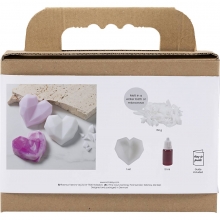 Mini DIY Kit Tvåltillverkning - Rosa Facetterade Hjärtan