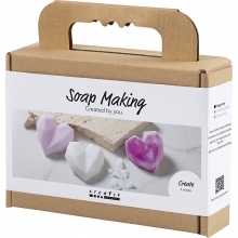 Mini DIY Kit Tvåltillverkning - Rosa Facetterade Hjärtan