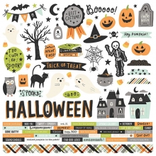 Paper Pack Simple Stories Spooky Nights 12x12 Tum Halloweenpyssel Höstpyssel