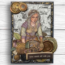 Clearstamps Stamperia - Gardens of Time - Half Clocks and Writtings