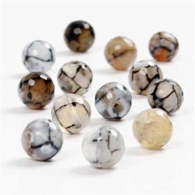 Stenpärlor Facetterade Agate 8 mm 24 st Grå Pärlor