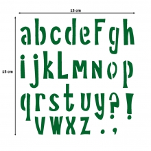 Schablon Vaessen - Lowercase Letters - 15x15 cm