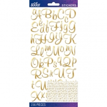 Alfabet Stickers Sticko - Alpha Medium Stickers - Gold Foil Script