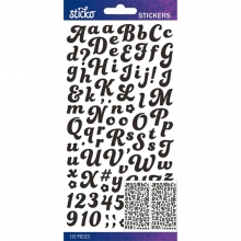Alfabet Stickers Sticko - Black Funky Dori Small