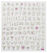 Alfabet Stickers - Blommiga Bokstäver - 17x15 cm