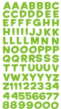Alfabet Stickers Funhouse Green Metallic Siffror Klistermärken