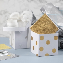 Askar dekorerade med dekorationsfolie DIY Inspiration