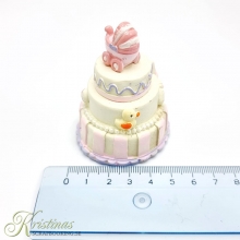 Tårtdekoration Baby Girl Cake - 7,5 cm - Pink