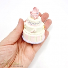 Tårtdekoration Baby Girl Cake - 7,5 cm - Pink