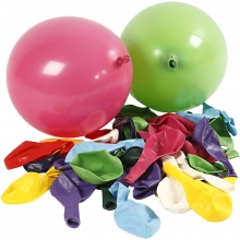 Ballonger 23 cm - Mixade färger - Runda - 100 mixade