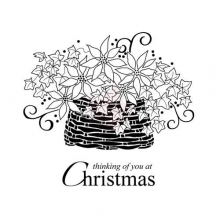 Clearstamps Poinsettia Basket Silkonstämpel