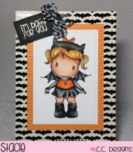 Stämpel CC Design Batty Birgitta Halloweenpyssel Höstpyssel