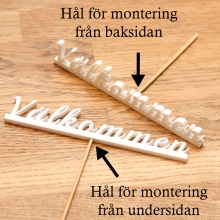 Välkommen Skylt Med Pinne - Vit - 14 x 2,5 cm