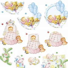 3D Motiv 21 x 30 cm Baby 4 ark till scrapbooking, pyssel och hobby
