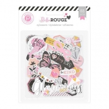 Die Cuts 83/Pkg Bella Rouge Ephemera Cardstock & Acetate Pink Paislee Chipboard