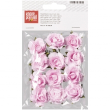 Pappersrosor För Pyssel - 12 st - 25 mm - Ljusrosa