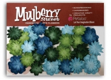 Blommor Mini Delphiniums Blå/Gröna till scrapbooking, pyssel och hobby