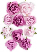 Pappersblommor Fuschia 10 st till scrapbooking, pyssel och hobby