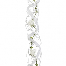 Blomstergirlang med Pärlband - Vitt - 85 cm