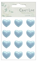 3D Stickers Hjärtan med Pärlkant 12 st - Pärlemo Blå