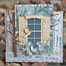 Papper Bo Bunny Woodland Winter Scarf Scrapbooking