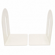 Bokstöd med gummifötter med vit färg. 2 Pack. Mått på bokstödet 15x11x10 cm