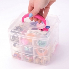 Förvaringsbox - Stapelbar Låda Med 18 Fack - 15x15x12 cm