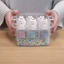 Förvaringsbox - Stapelbar Låda Med 18 Fack - 15x15x12 cm