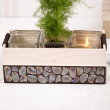 Förvaringslådor av Trä - 6,5-8,5x22-25 cm - 3 st