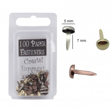 Brads 100 st Runda Mini, Metalliska Färger Påsnit