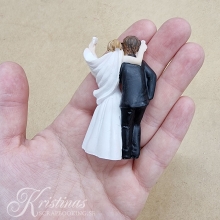 Brudpar Miniatyr Selfie 7 cm Tårtdekoration Bröllop