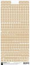 Alfabet Stickers 5”x12” Basic Grey Kraft Siffror Klistermärken