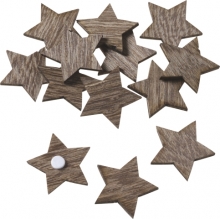 Trädekorationer - Stjärnor i Brunt - 2.5 cm - 24 st