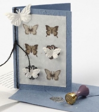 Stickers Glitter Accent Blommor och Fjärilar i Brunt Klistermärken