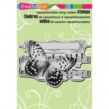 Cling Rubber Stamp Butterfly Tune Stampendous Stämplar Embossing