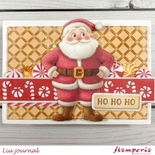 Schablon 12x12 cm - Candy Christmas Waffle Pattern