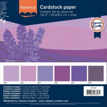 Cardstock Paket Florence Lila Färger 24 ark 12"x12" Mixade